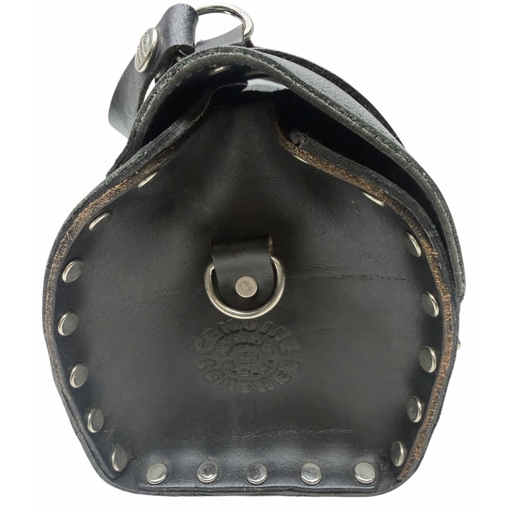 Harley-Davidson Black Leather Barrel Bag Purse Handbag w/ Shoulder Strap - Picture 15 of 16